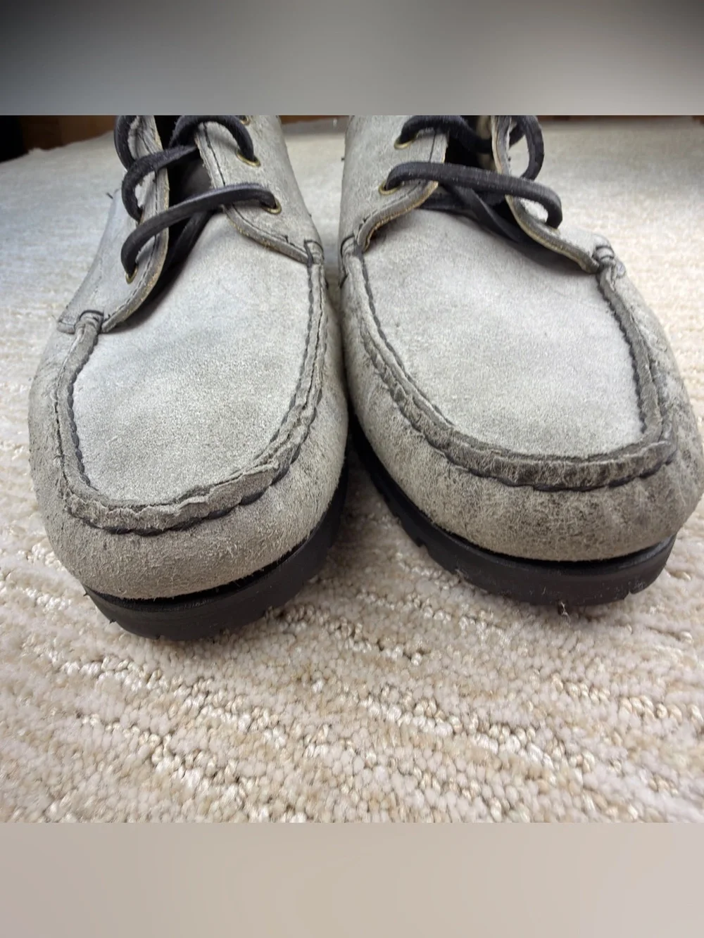 Allen Edmonds Men’s Yuma Gray Leather Lace-Up Ankle Boots Round Toe Rubber 11E